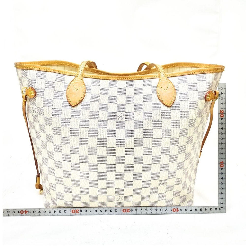 Louis Vuitton LV Tote Bag Neverfull MM White Damier Azur - Picture 2 of 11